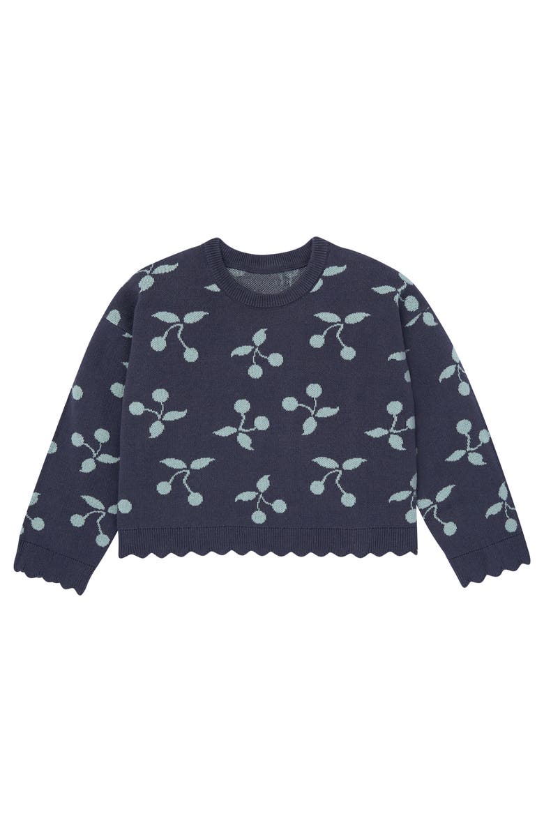 Jacquard Sweater Knit Top and Pant Set, Alternate, color, Blue Fruit
