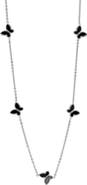 STEELTIME HMY JEWELRY Onyx Butterfly Station Necklace