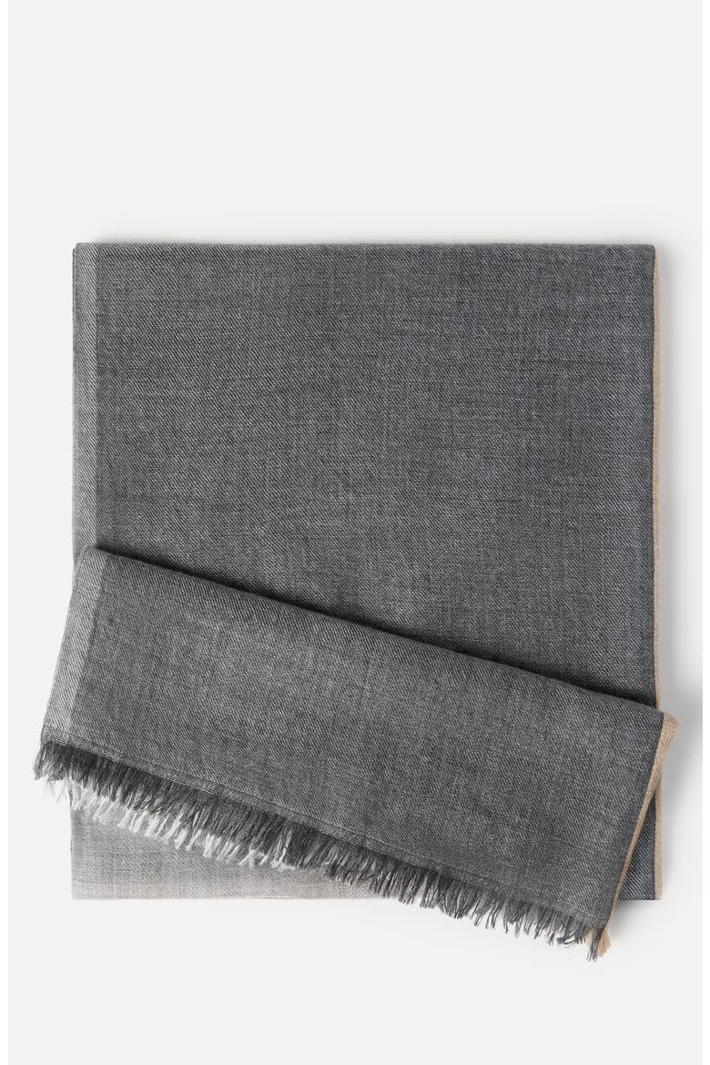 Cashmere and silk color block scarf, Alternate, color, Lead