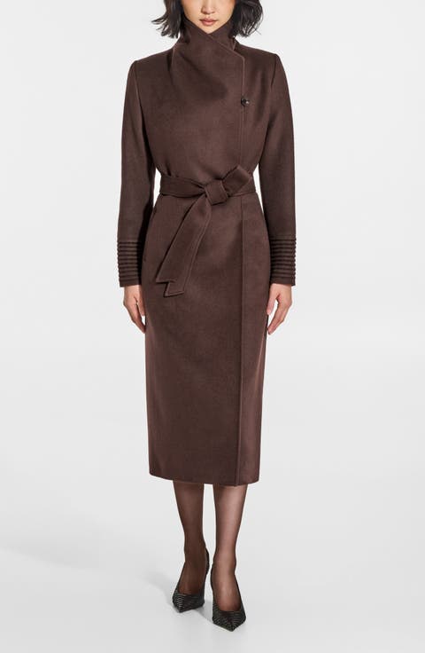 Baby Alpaca & Wool Funnel Neck Wrap Coat