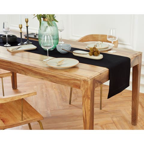 Linen Table Runner for Dining Table, Holiday and Everyday Table Decor - Medium Weight Hemstitch