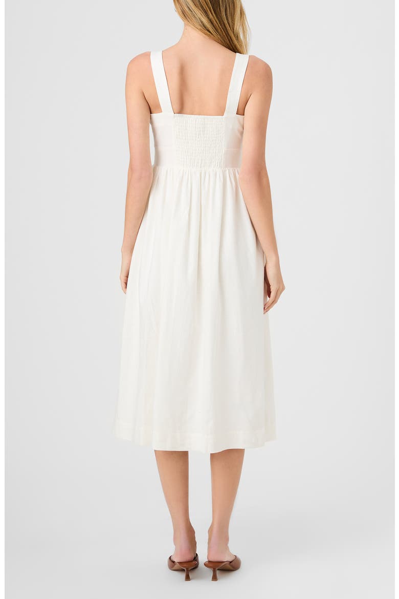 Linen Blend Midi Dress, Alternate, color, SUMMER WHITE