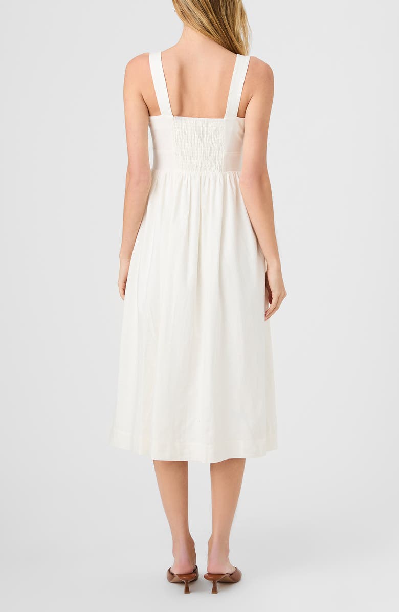 French Connection Linen Blend Midi Dress, Alternate, color, Summer White