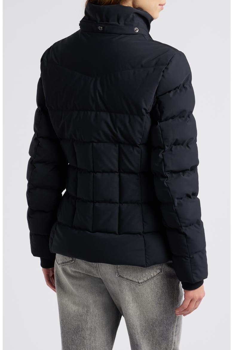 Betta Shearling Trim 800 Fill Power Down Water Repellent Jacket, Alternate, color, BLACK W BLACK S