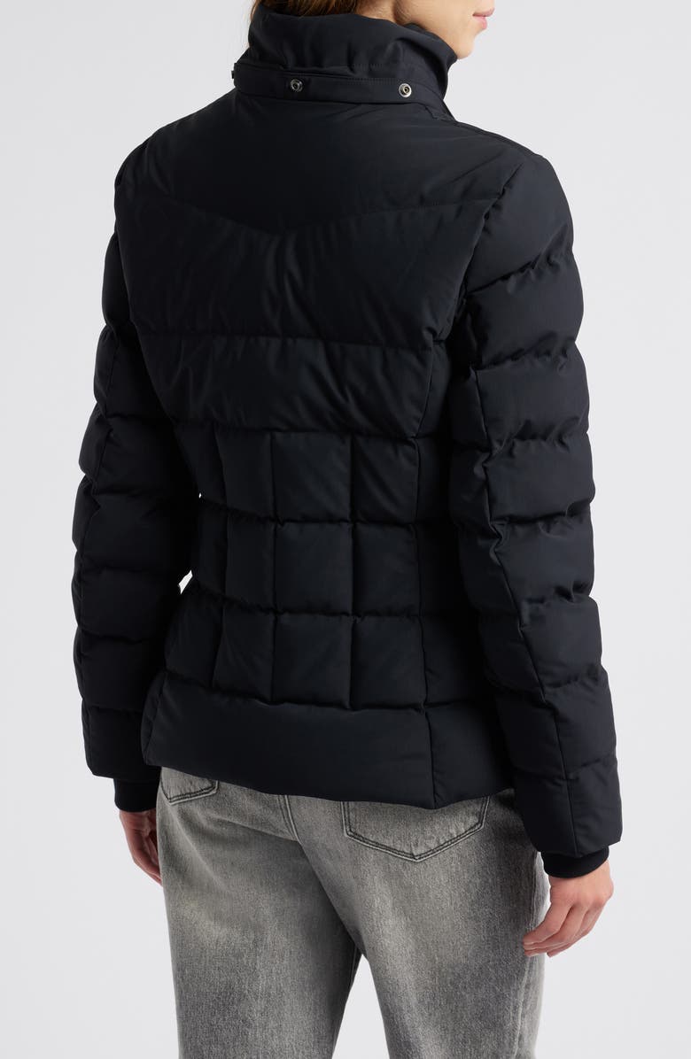 Moose Knuckles Betta Shearling Trim 800 Fill Power Down Water Repellent Jacket, Alternate, color, Black W Black S