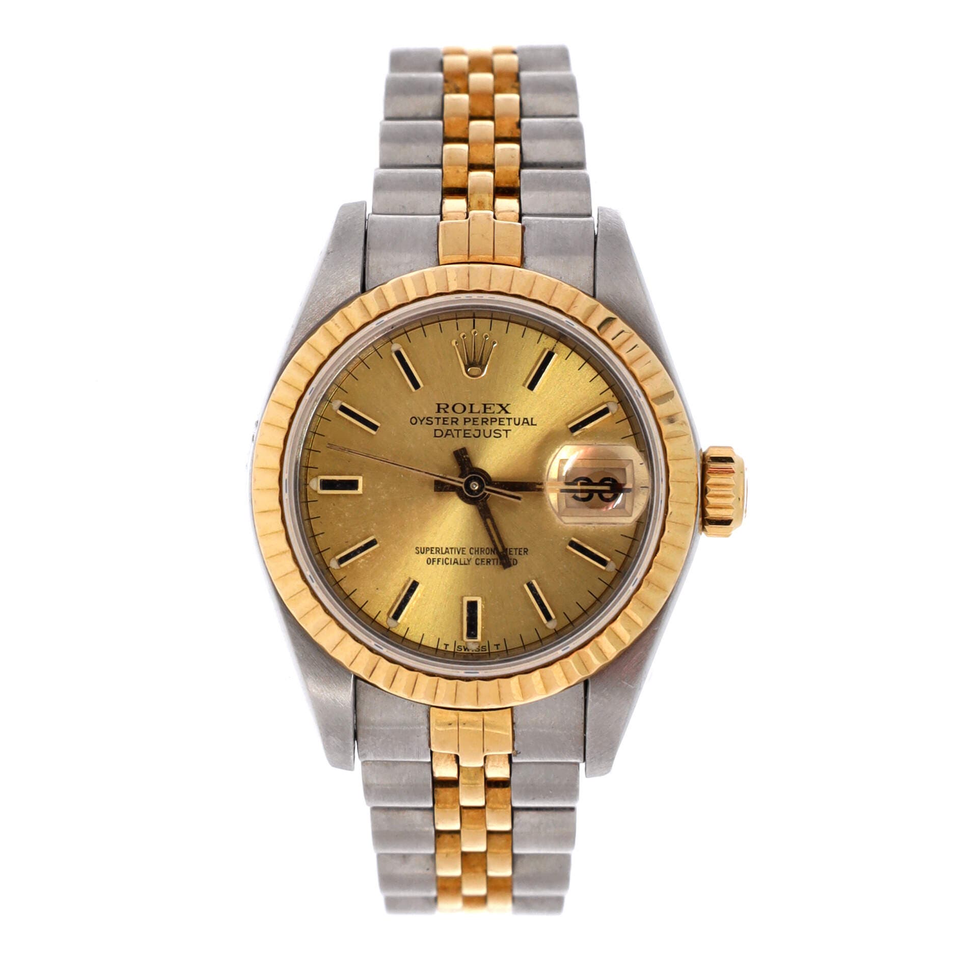 Oyster Perpetual Datejust Automatic Watch Stainless Steel and Yellow Gold 26, Main, color, Metallic Gold