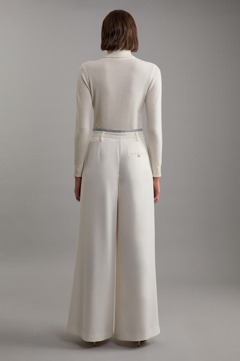 Pleat Detail Wide Leg Pants, Alternate, color, Ivory
