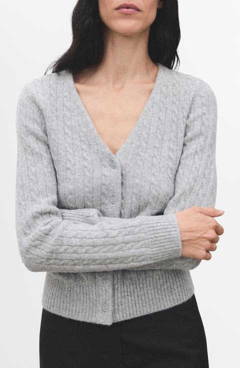 Cable V-Neck Cardigan