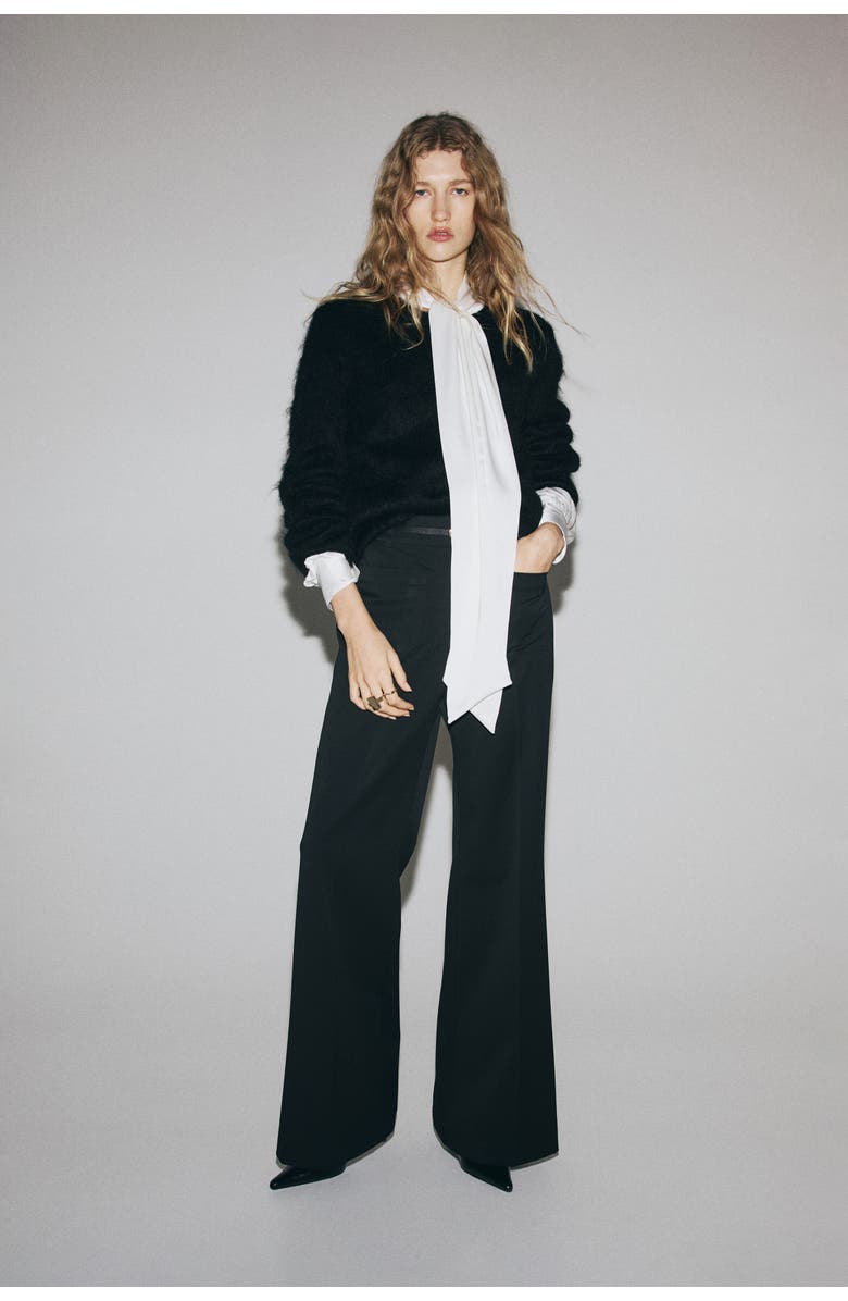H&M Flared Belted Trousers, Alternate, color, 