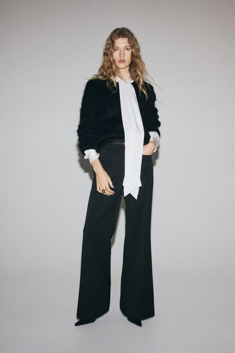 Flared Belted Trousers