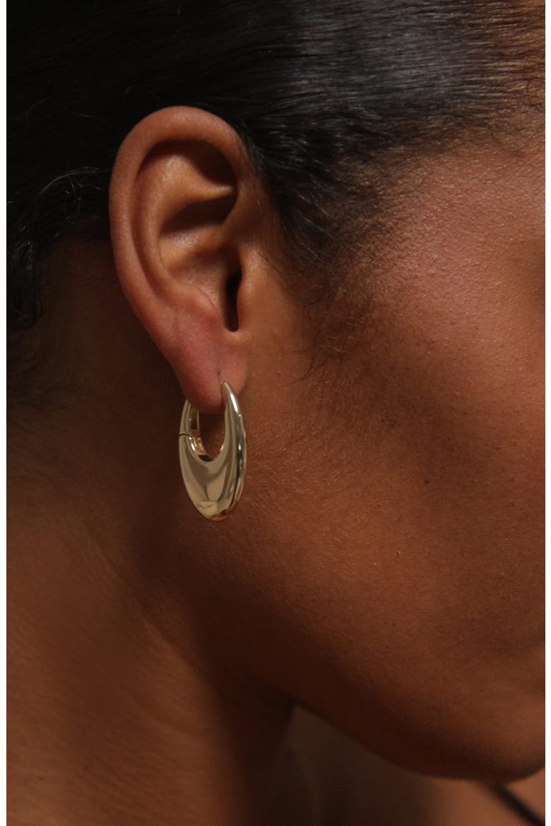 Eclipse Midi Hoops in Gold, Alternate, color, Gold