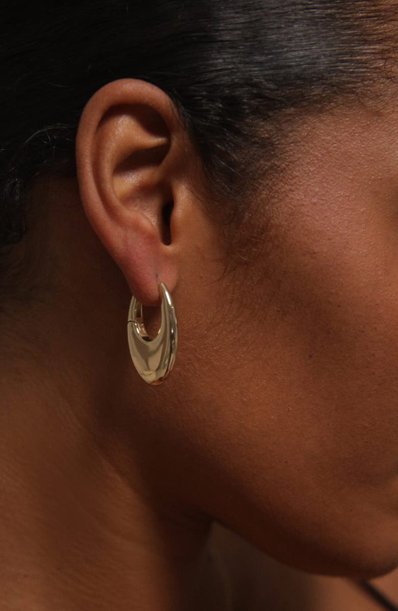 YOJ Eclipse Midi Hoops in Gold, Alternate, color, Gold