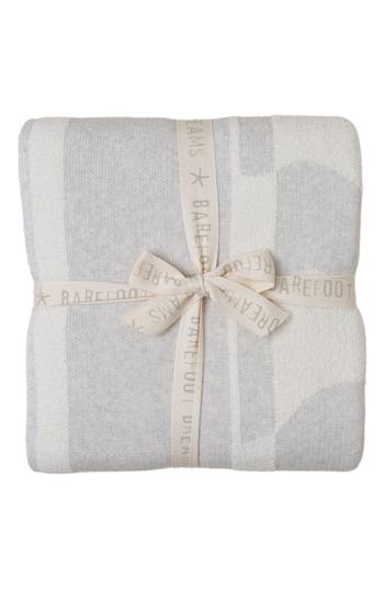 Barefoot Dreams Cozychic Cotton Sun Waves Throw In Gray-cream