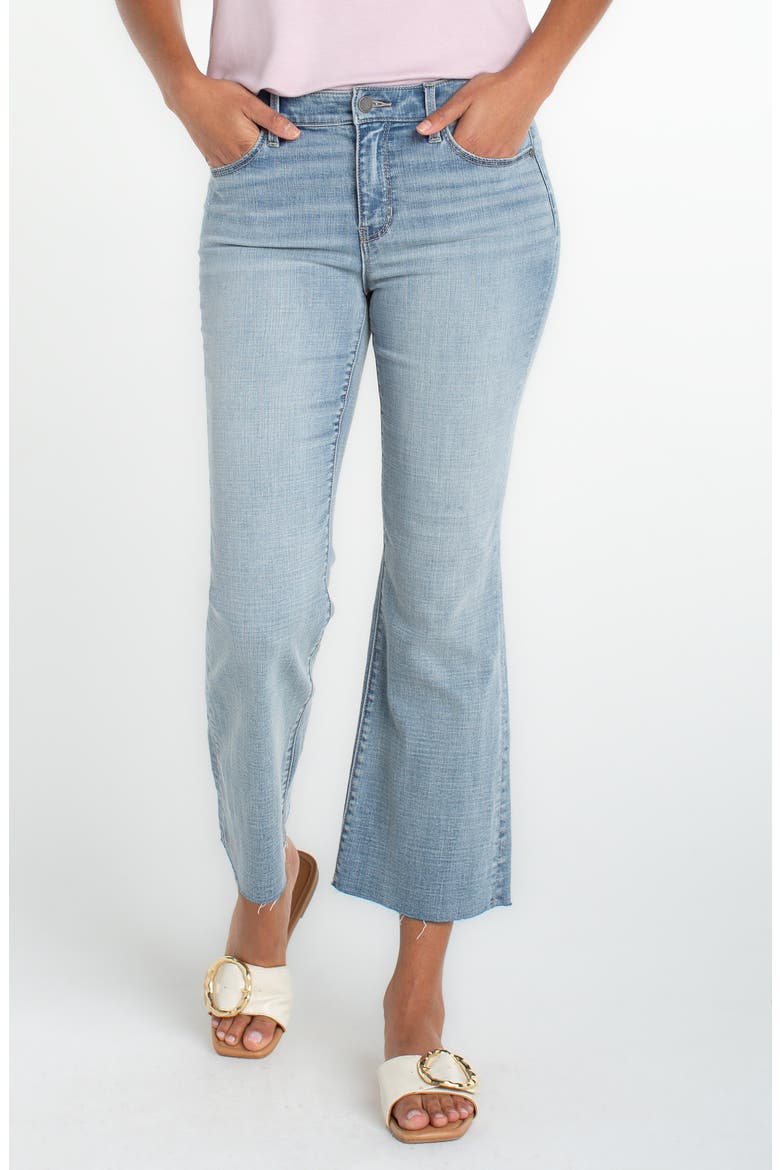 Hannah Raw Hem Crop Flare Jeans, Main, color, TEMESCAL
