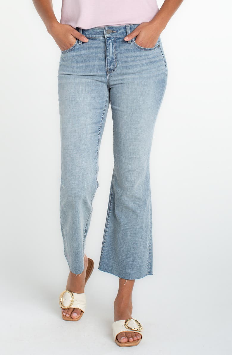 Liverpool Hannah Raw Hem Crop Flare Jeans, Main, color, Temescal