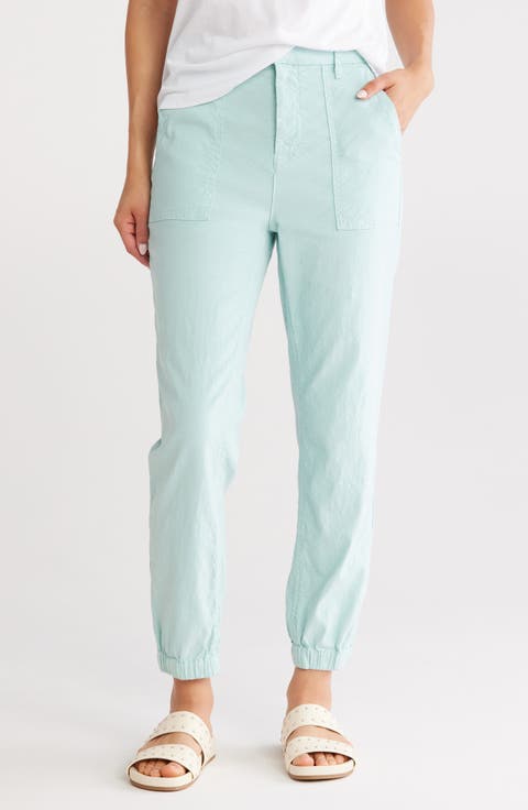 Stretch Cotton & Linen Utility Joggers