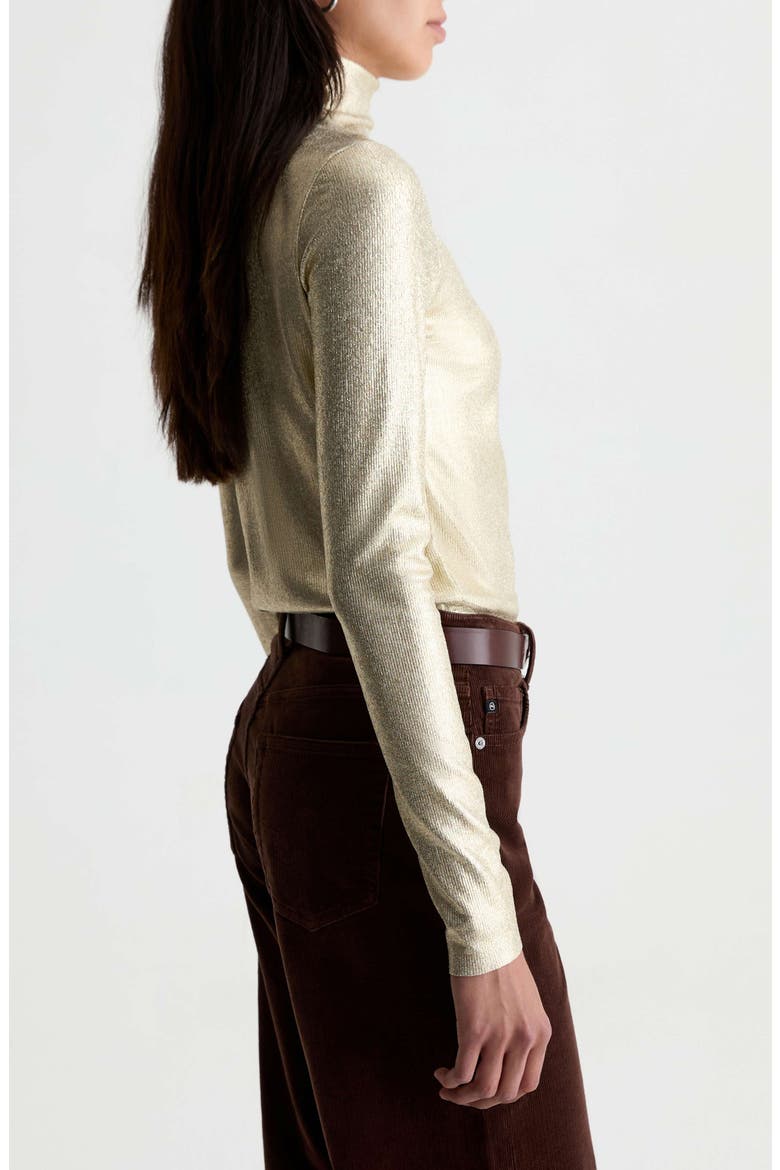 Chels Metallic Rib Turtleneck Sweater, Alternate, color, SHOWTIME
