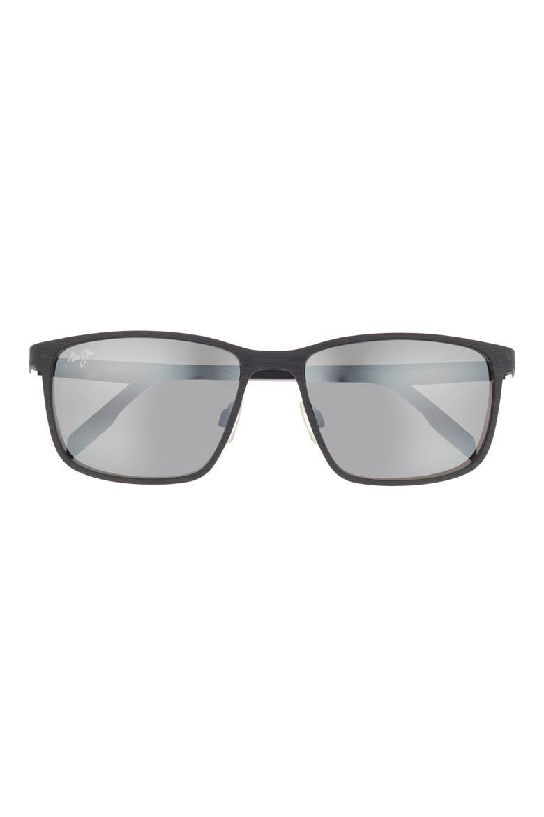 55mm BI-Gradient Polarized Square Sunglasses, Main, color, BLACK BLACK GREY