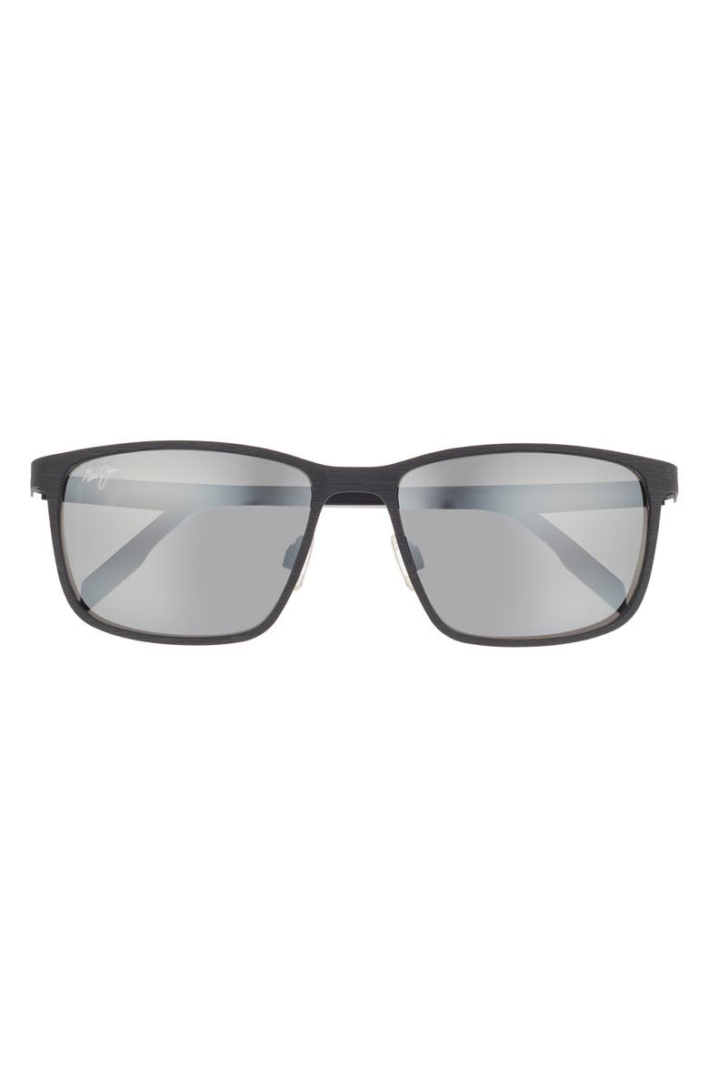 Maui Jim 55mm BI-Gradient Polarized Square Sunglasses, Main, color, Black Black Grey