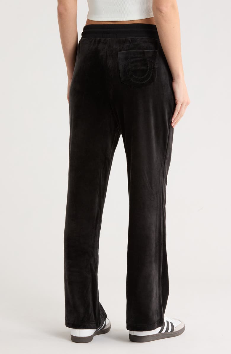True Religion Velour Straight Leg Pants, Alternate, color, Jet Black