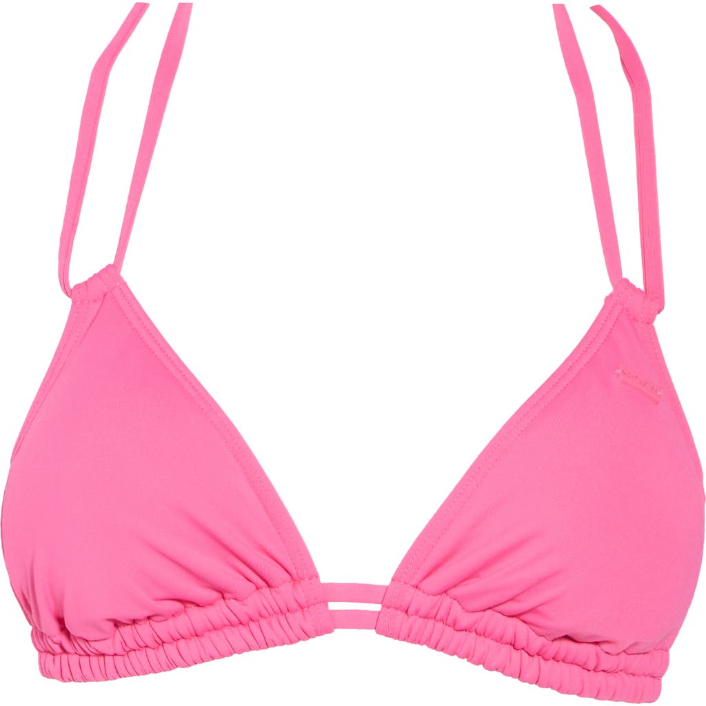 Roxy Beach Classic Triangle Bikini Top In Pink