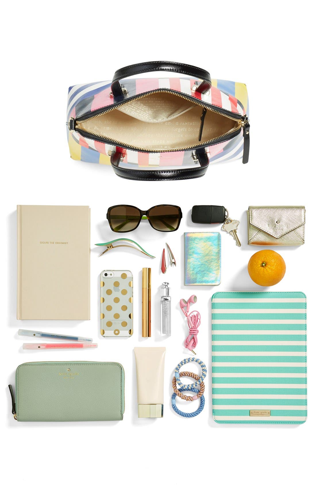 Kate Spade New York 'flag stripes maise' satchel, Alternate, color, 