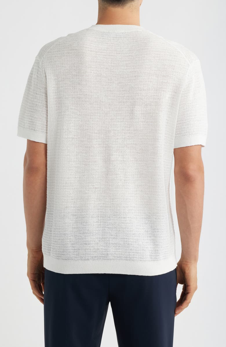 Theory Kolben Pacific Short Sleeve Textured Knit Sweater, Alternate, color, Winter Ivory