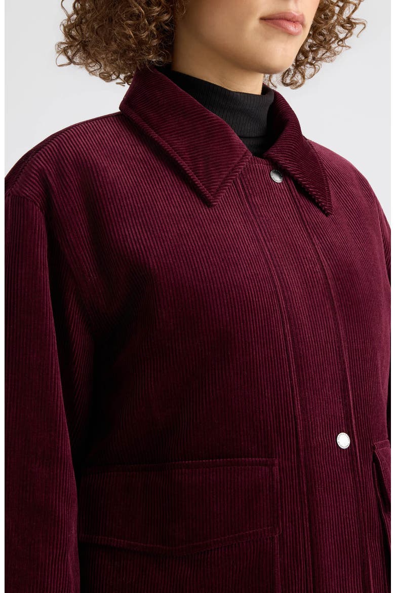 Bente Corduroy Padded Boyfriend Jacket, Alternate, color, BORDEAUX