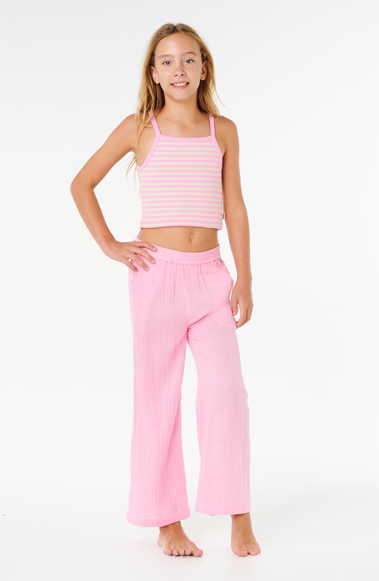 Rip Curl Kids' Premium Surf Cotton Gauze Beach Pants, Alternate, color, Bright Pink