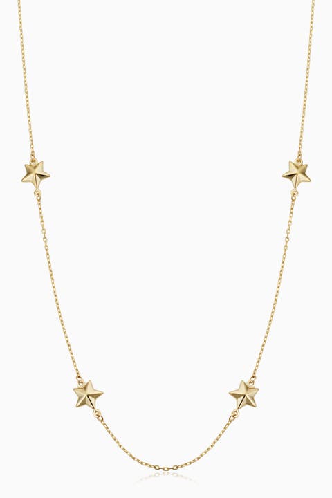 14K Yellow Gold Street Star Necklace