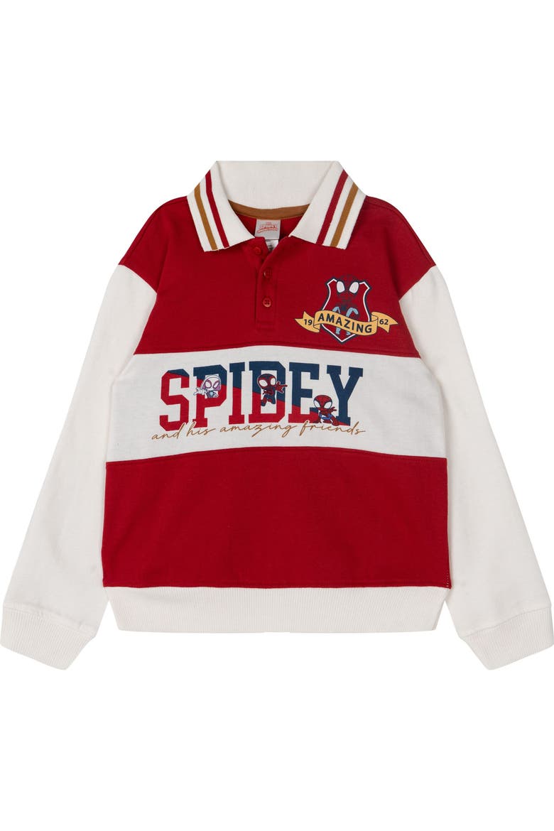 Spidey and His Amazing Friends Varsity 2-Piece Polo and Pants Set, Alternate, color, Spidey Red Camel