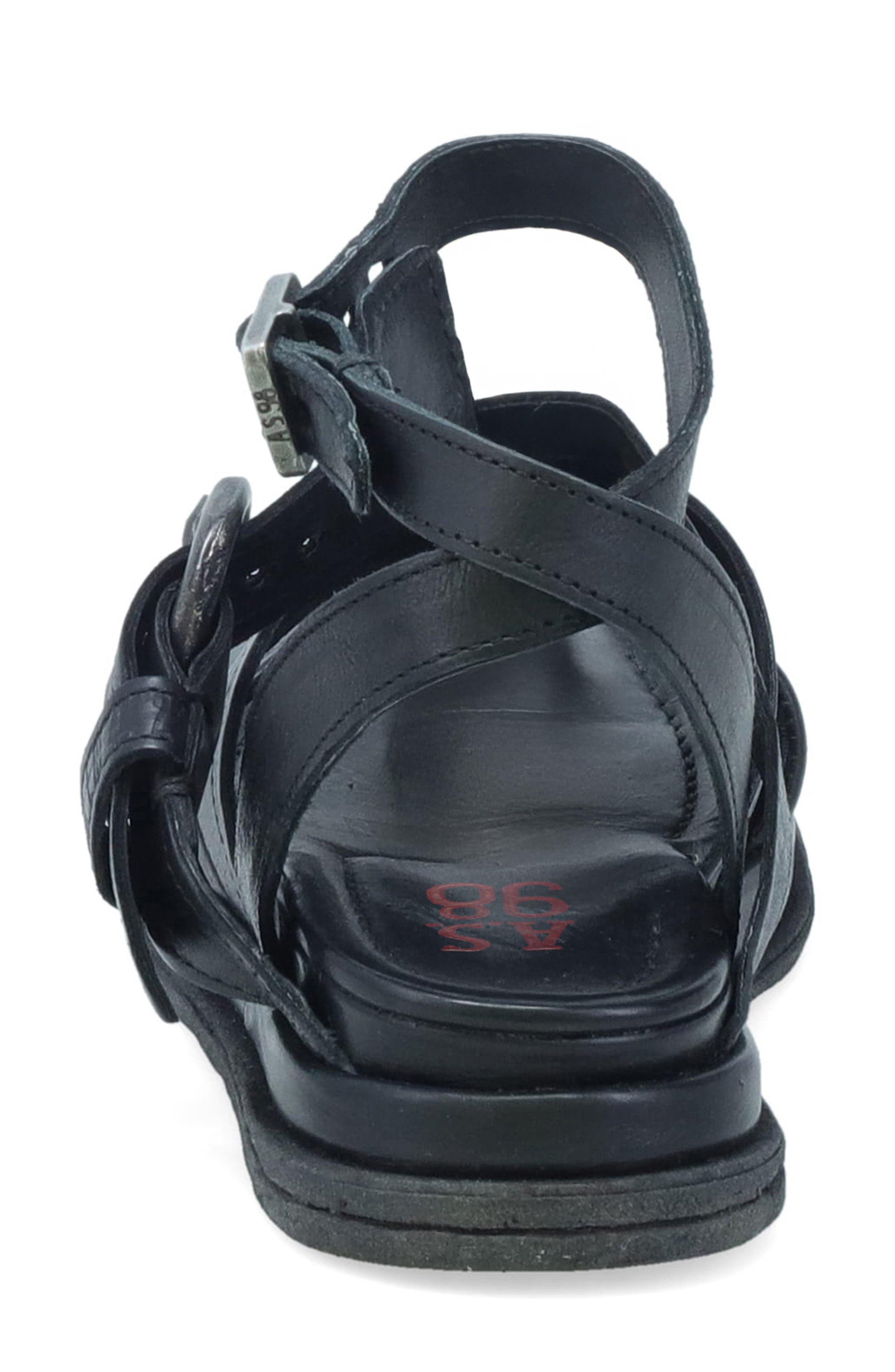 A.S.98 Stiles Ankle Strap Sandal, Alternate, color, Black