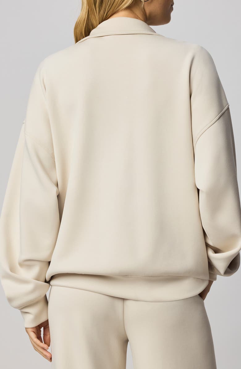 Splendid ScubaSoft Quarter Zip Sweater, Alternate, color, Pale Oak White