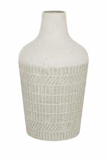 GINGER BIRCH STUDIO White Metal Textured Vase