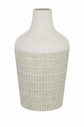 GINGER BIRCH STUDIO White Metal Textured Vase
