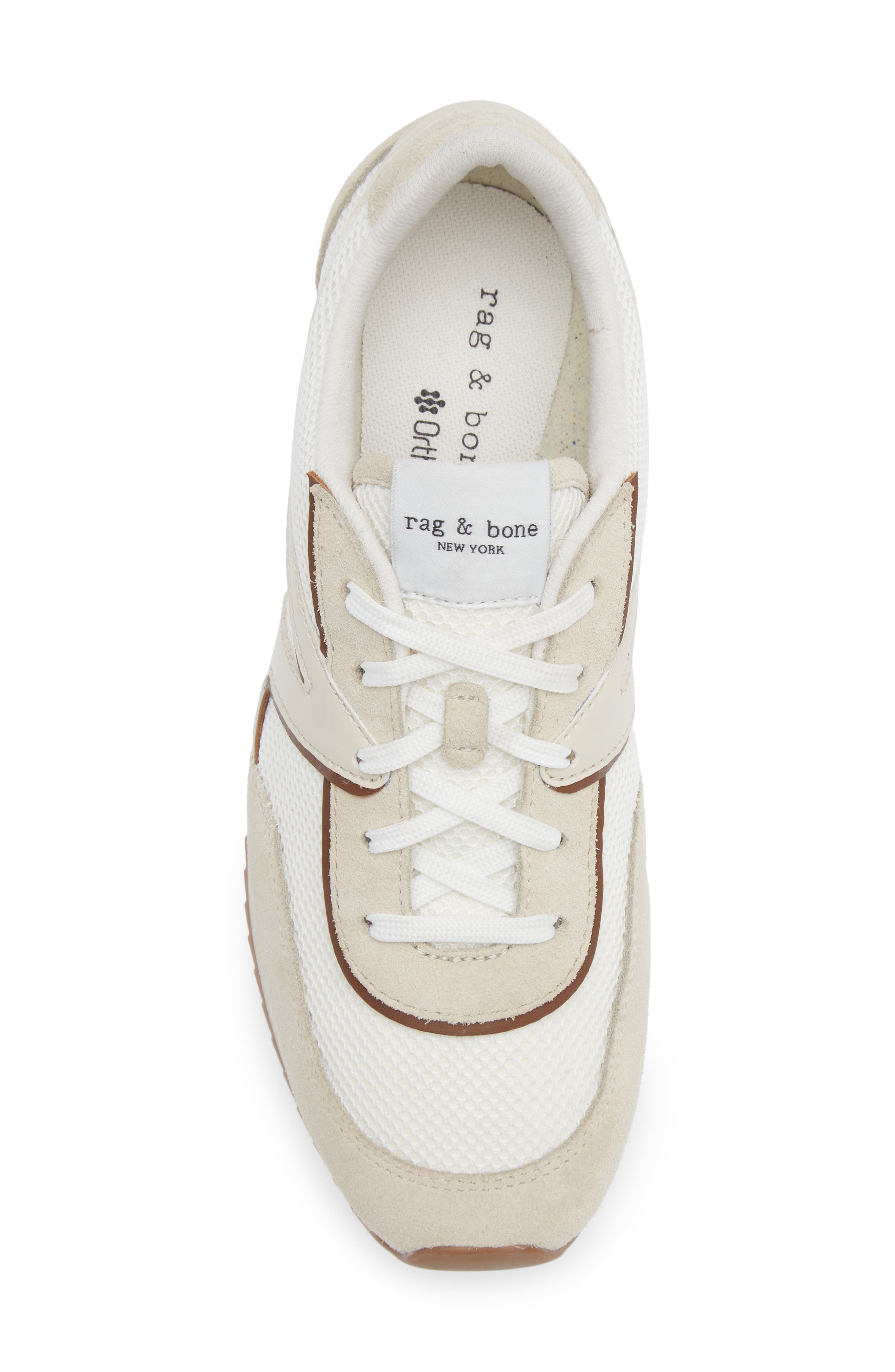 Retro Trainer Sneaker, Alternate, color, WHITE/ BEIGE