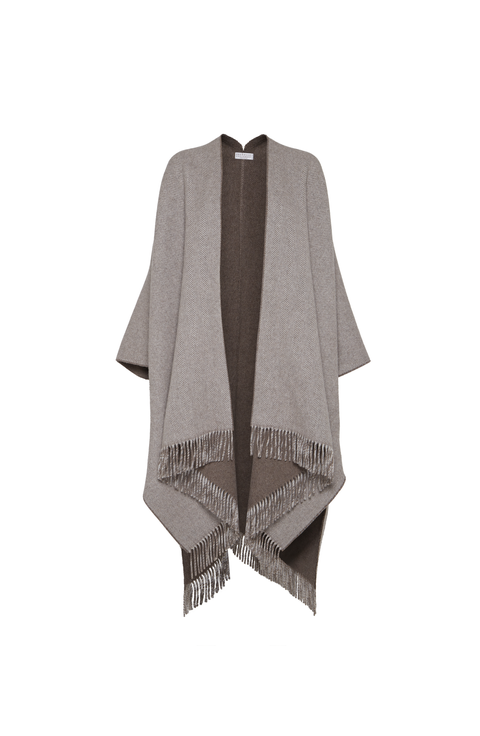 Cashmere flannel poncho