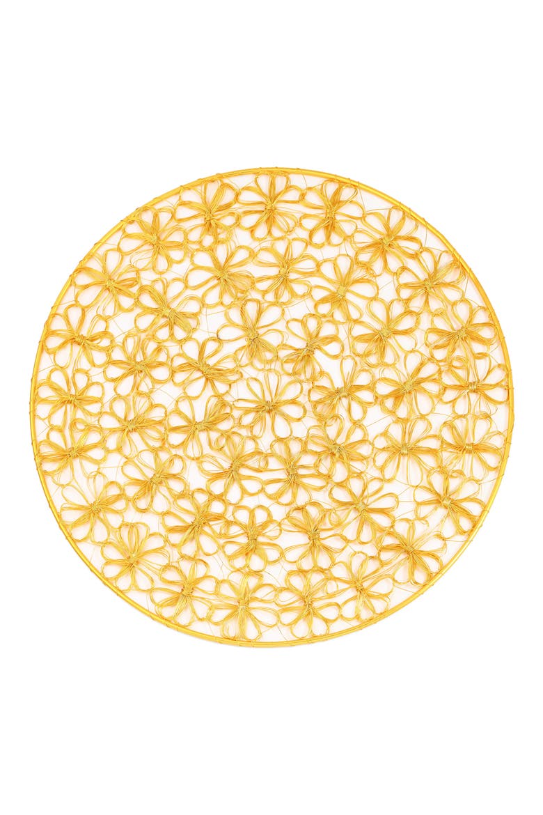 Bloom Lace Metal Placemat, Main, color, GOLD
