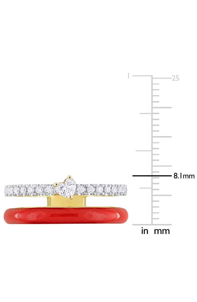 Julianna B. 1/3 CTW Diamond & Red Enamel Heart Ring 14k, Alternate, color, Red Enamel