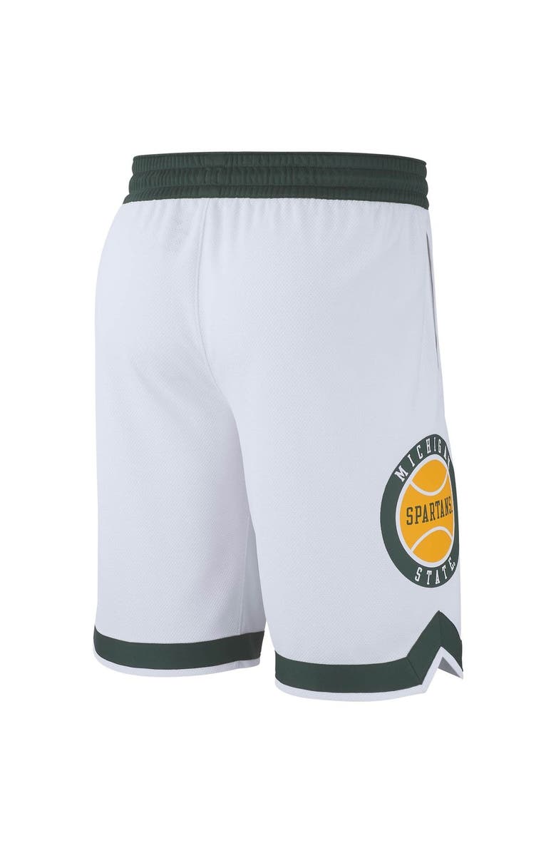 Nike Men's Nike White Michigan State Spartans Retro Replica Basketball Shorts, Alternate, color, White