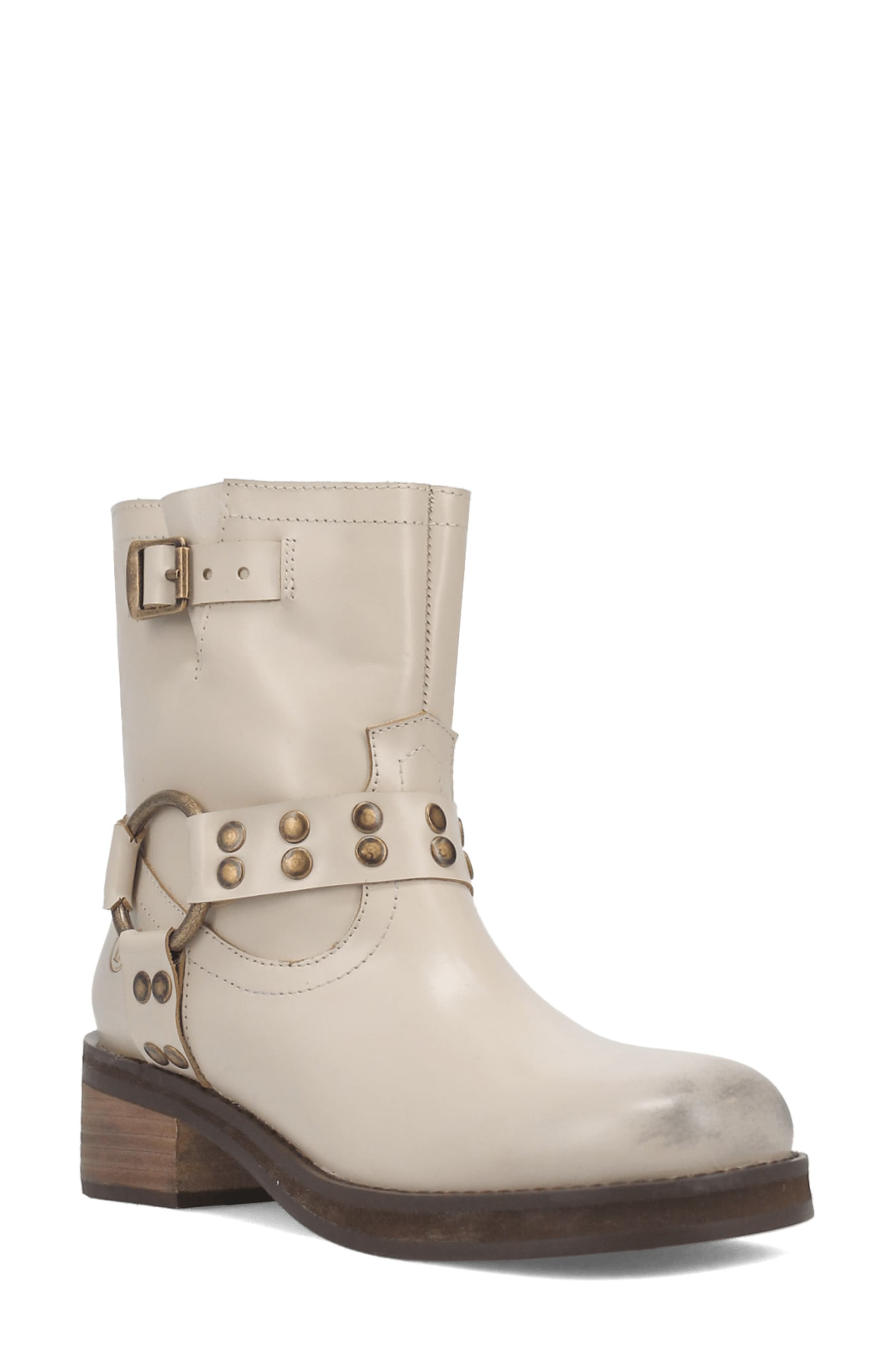 Anarchy Leather Bootie, Main, color, WHITE