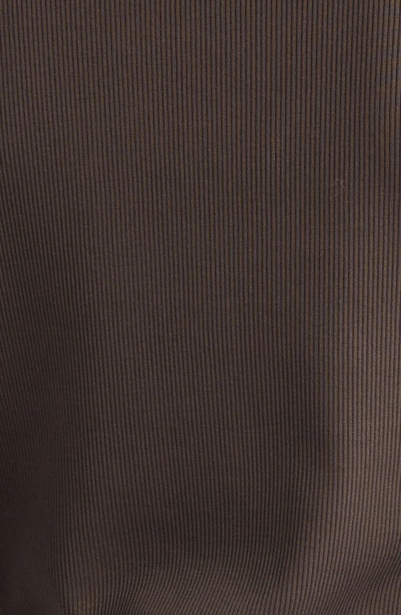 Veronica Beard Kearney Rib Stretch Pima Cotton Polo, Alternate, color, Dark Umber