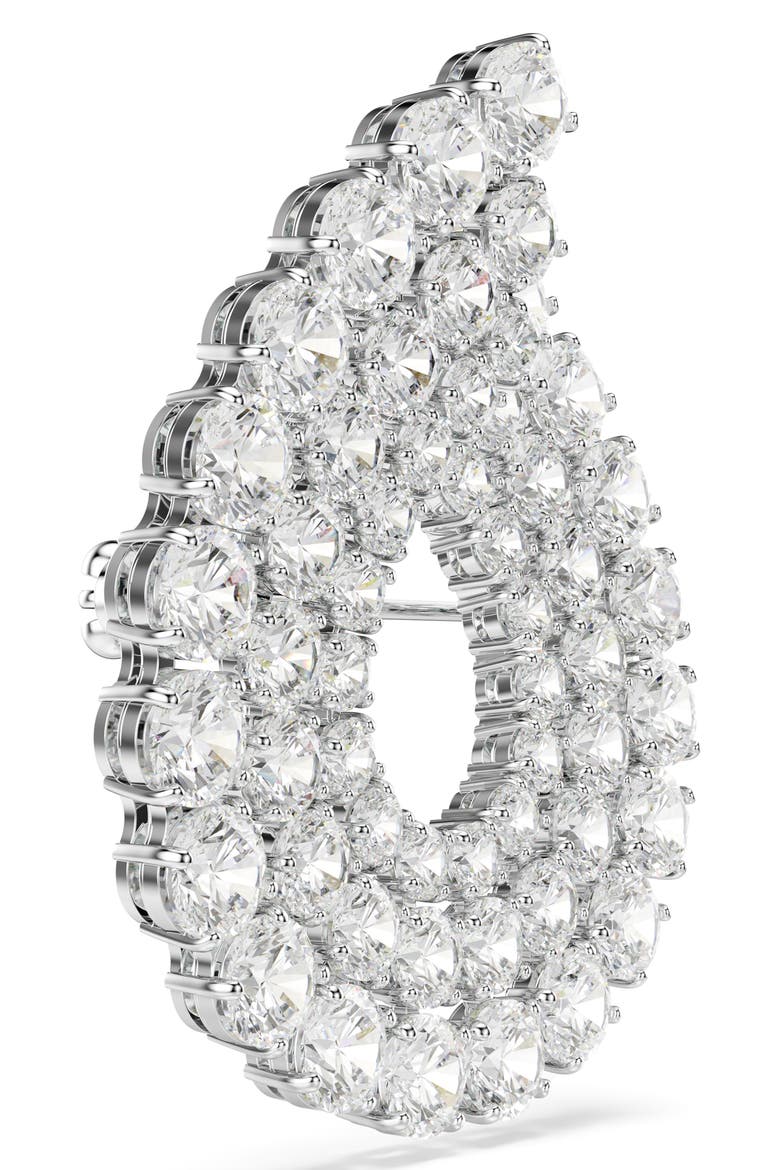 Matrix Swarovski Crystal Brooch, Alternate, color, WHITE