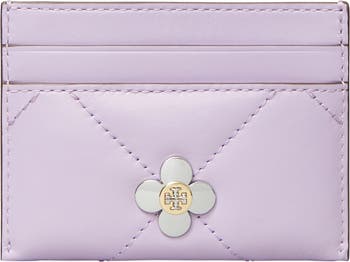 Tory Burch Kira Clover Diamond Quilted Leather Card Case