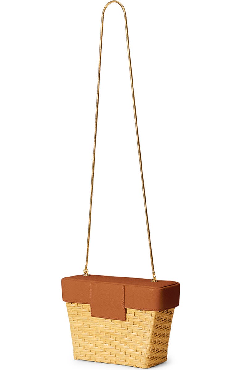 Veronica Beard Lock Rattan Box Bag, Alternate, color, Natural Wicker/ Hazelwood