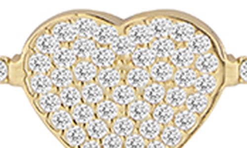 Shop Chloe & Madison Chloe And Madison Pavé Cz Heart Station Chain Necklace In Gold