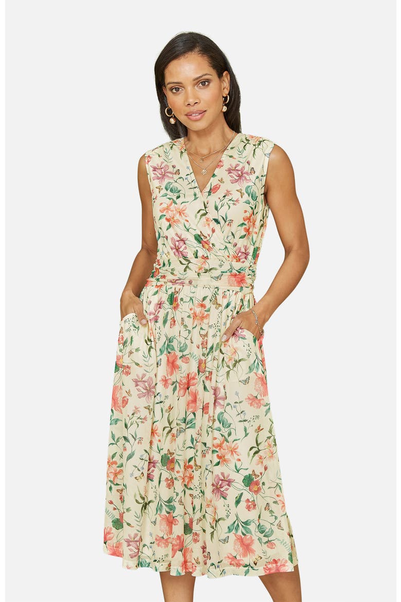 Mesh Stretch Midi Dress, Alternate, color, Ivory