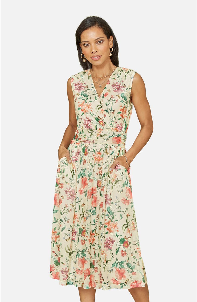 Yumi Mesh Stretch Midi Dress, Alternate, color, Ivory