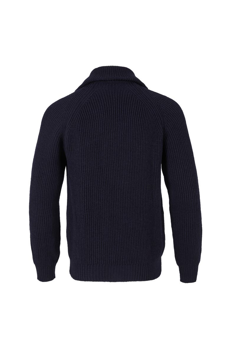 Celtic & Co. British Ribbed Zip Cardigan, Alternate, color, Dark Navy