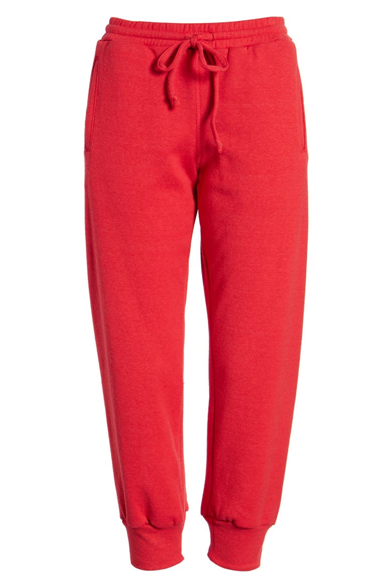 Cambridge Crop Sweatpants, Alternate, color, CHERRY